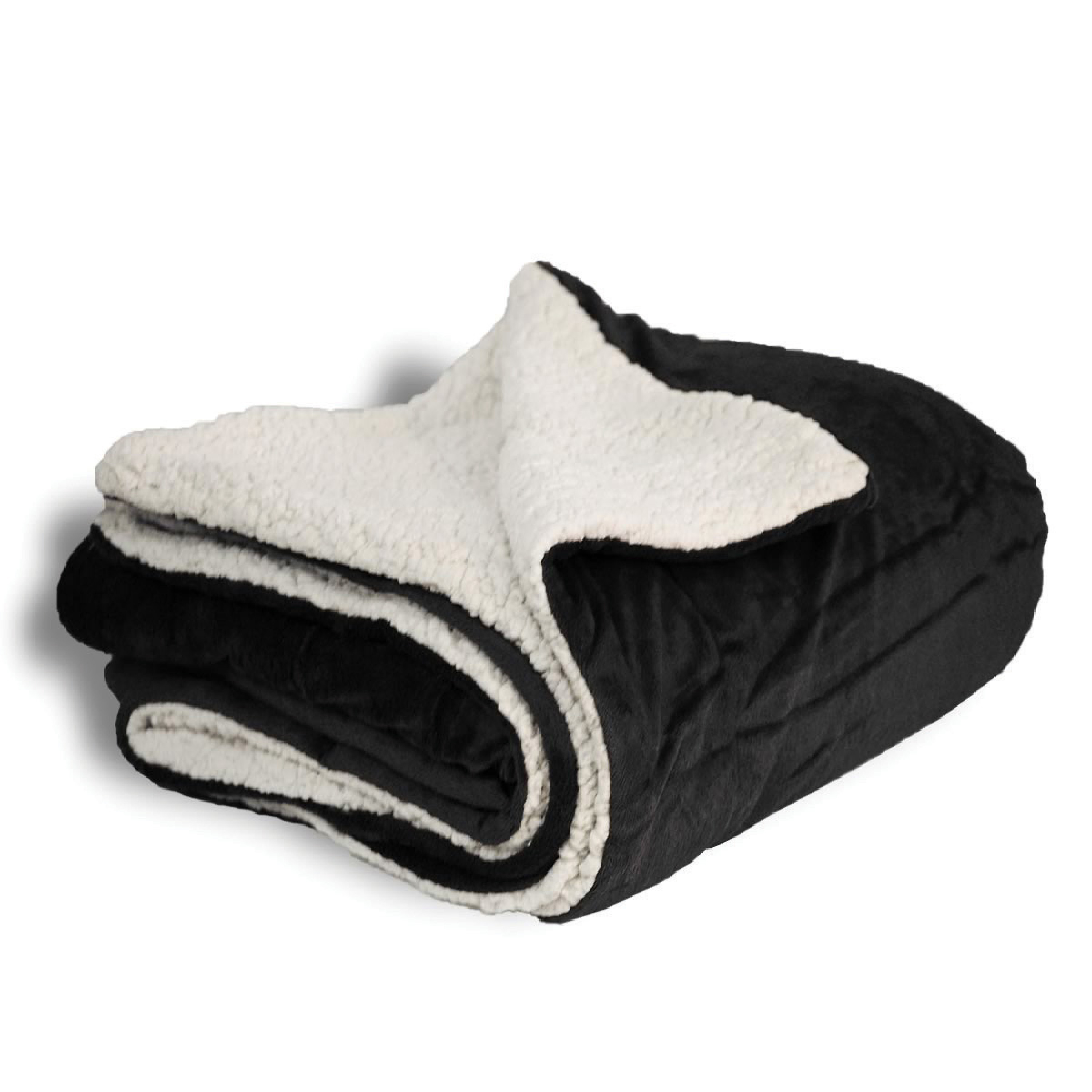 11046 faux micro mink sherpa throw blanket black measures 50 quot 60 quot